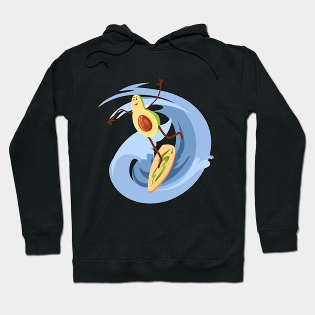 Funny Avocado Surfing Hoodie by Health